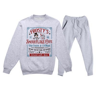 Frostys Snowflake Cafe Christmas Vibes Premium Crewneck Sweatsuit Set