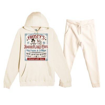 Frostys Snowflake Cafe Christmas Vibes Premium Hooded Sweatsuit Set