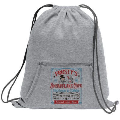 Frostys Snowflake Cafe Christmas Vibes Sweatshirt Cinch Pack Bag