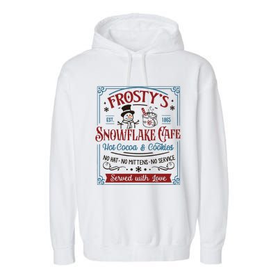 Frostys Snowflake Cafe Christmas Vibes Garment-Dyed Fleece Hoodie