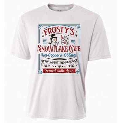 Frostys Snowflake Cafe Christmas Vibes Cooling Performance Crew T-Shirt