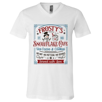 Frostys Snowflake Cafe Christmas Vibes V-Neck T-Shirt