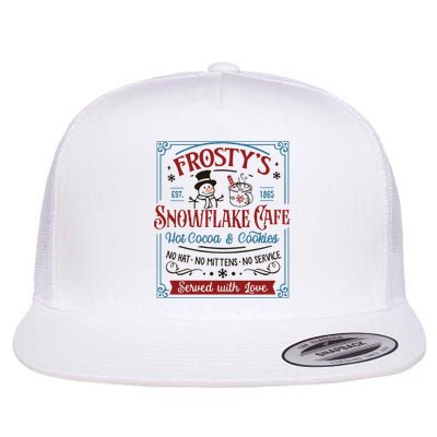 Frostys Snowflake Cafe Christmas Vibes Flat Bill Trucker Hat