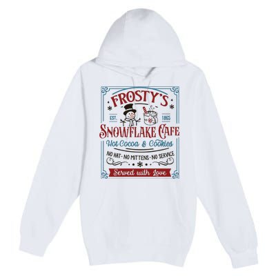 Frostys Snowflake Cafe Christmas Vibes Premium Pullover Hoodie