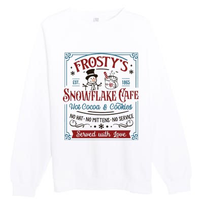 Frostys Snowflake Cafe Christmas Vibes Premium Crewneck Sweatshirt