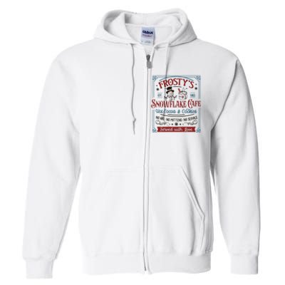 Frostys Snowflake Cafe Christmas Vibes Full Zip Hoodie