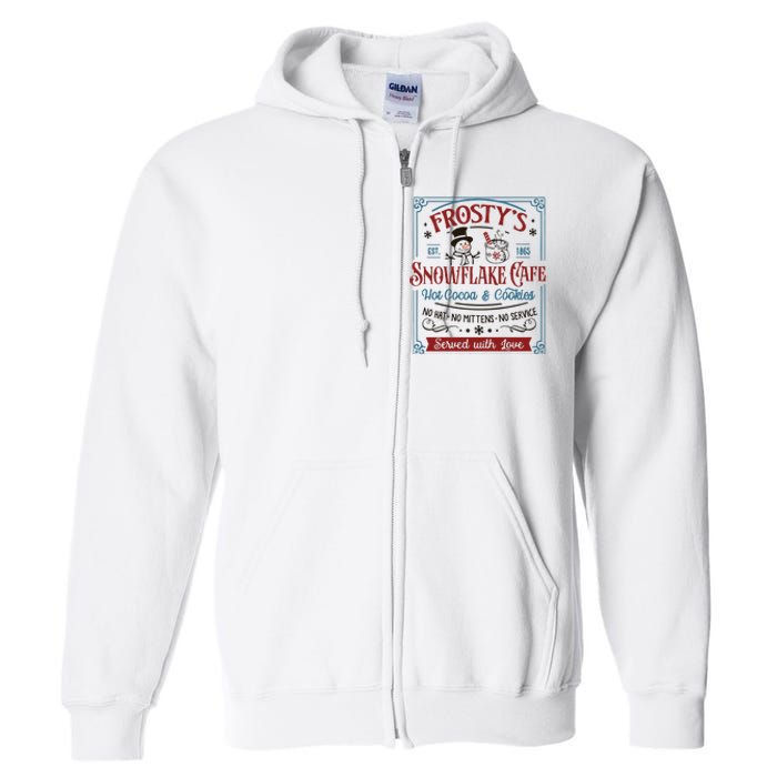 Frostys Snowflake Cafe Christmas Vibes Full Zip Hoodie