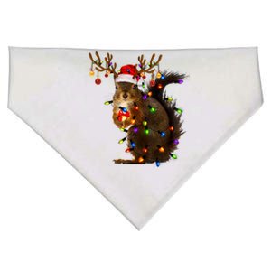 Funny Squirrel Christmas Tree Lights Reindeer Santa Hat Xmas Gift USA-Made Doggie Bandana