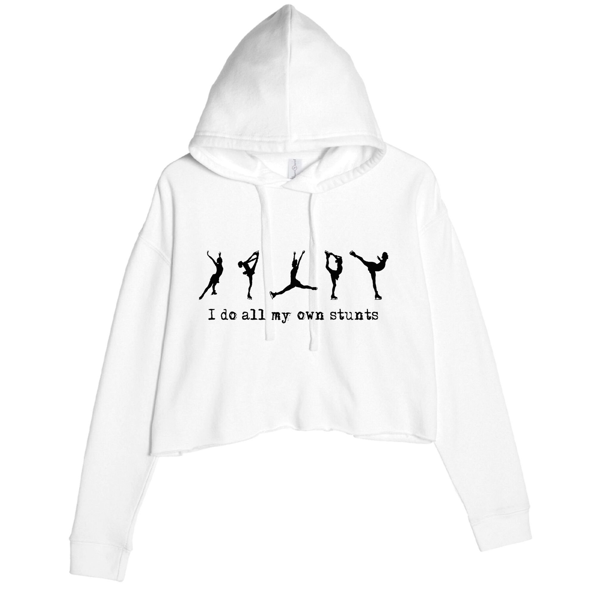 Figure Skating Cute Funny Ice Skating Crop Fleece Hoodie