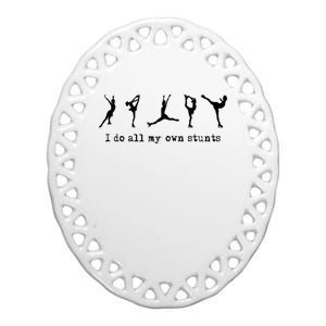 Figure Skating Cute Funny Ice Skating Ceramic Oval Ornament