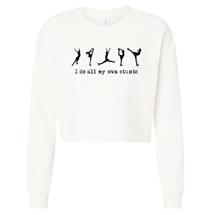 Figure Skating Cute Funny Ice Skating Cropped Pullover Crew