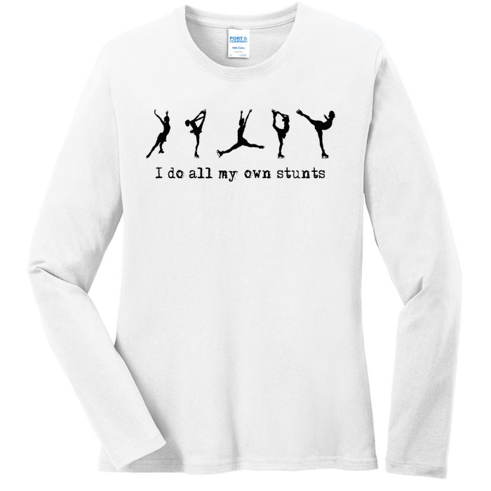 Figure Skating Cute Funny Ice Skating Ladies Long Sleeve Shirt