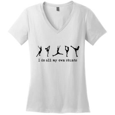 Figure Skating Cute Funny Ice Skating Women's V-Neck T-Shirt