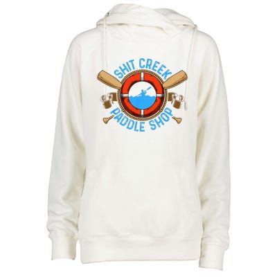 Funny Shit Creek Paddle Shop Kayaking Kayak Kayaker Joke Womens Funnel Neck Pullover Hood