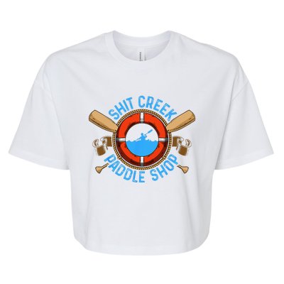 Funny Shit Creek Paddle Shop Kayaking Kayak Kayaker Joke Bella+Canvas Jersey Crop Tee