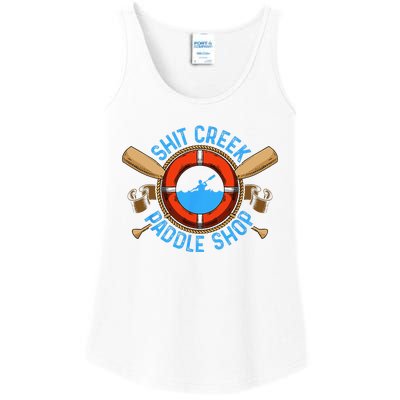 Funny Shit Creek Paddle Shop Kayaking Kayak Kayaker Joke Ladies Essential Tank