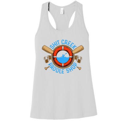 Funny Shit Creek Paddle Shop Kayaking Kayak Kayaker Joke Women's Racerback Tank