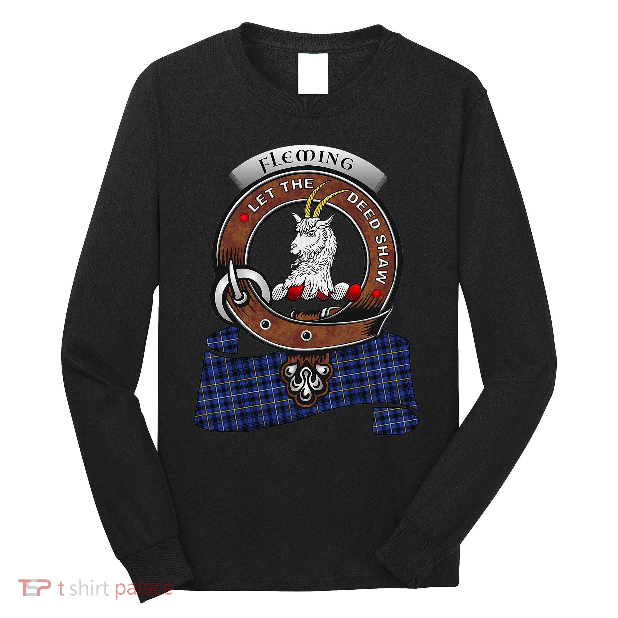Fleming Scottish Clan Badge & Tartan Long Sleeve Shirt
