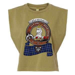 Fleming Scottish Clan Badge & Tartan Garment-Dyed Women's Muscle Tee