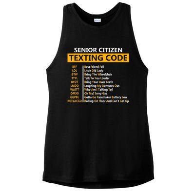 Funny Senior CitizenS Texting Code For Grandpa Ladies PosiCharge Tri-Blend Wicking Tank