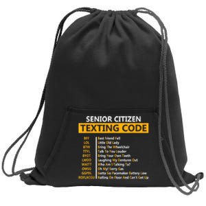 Funny Senior CitizenS Texting Code For Grandpa Sweatshirt Cinch Pack Bag