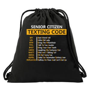 Funny Senior CitizenS Texting Code For Grandpa Drawstring Bag