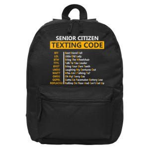 Funny Senior CitizenS Texting Code For Grandpa 16 in Basic Backpack