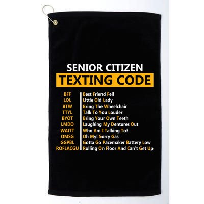 Funny Senior CitizenS Texting Code For Grandpa Golf Towel