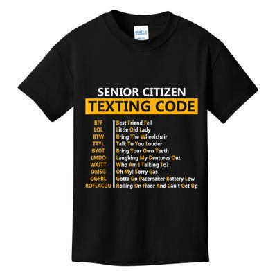 Funny Senior CitizenS Texting Code For Grandpa Kids T-Shirt