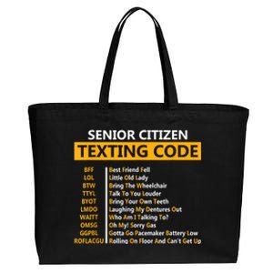 Funny Senior CitizenS Texting Code For Grandpa Cotton Canvas Jumbo Tote