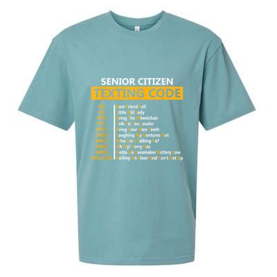 Funny Senior CitizenS Texting Code For Grandpa Sueded Cloud Jersey T-Shirt