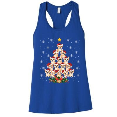 Funny Santa Corgi Xmas Gift Corgi Christmas Tree Great Gift Women's Racerback Tank