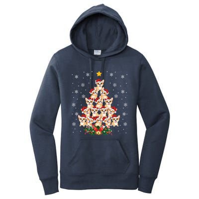 Funny Santa Corgi Xmas Gift Corgi Christmas Tree Great Gift Women's Pullover Hoodie