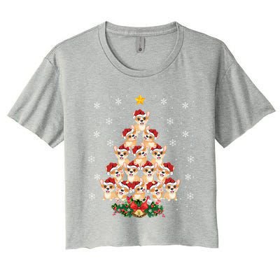 Funny Santa Corgi Xmas Gift Corgi Christmas Tree Great Gift Women's Crop Top Tee