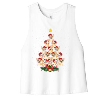 Funny Santa Corgi Xmas Gift Corgi Christmas Tree Great Gift Women's Racerback Cropped Tank