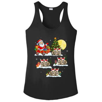 Funny Santa Claus Riding Bunny Rabbit Sleigh Christmas Ladies PosiCharge Competitor Racerback Tank