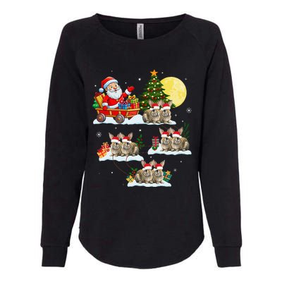 Funny Santa Claus Riding Bunny Rabbit Sleigh Christmas Womens California Wash Sweatshirt