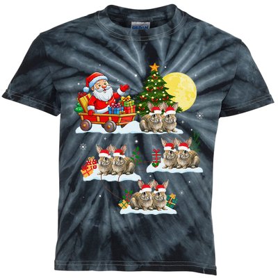 Funny Santa Claus Riding Bunny Rabbit Sleigh Christmas Kids Tie-Dye T-Shirt