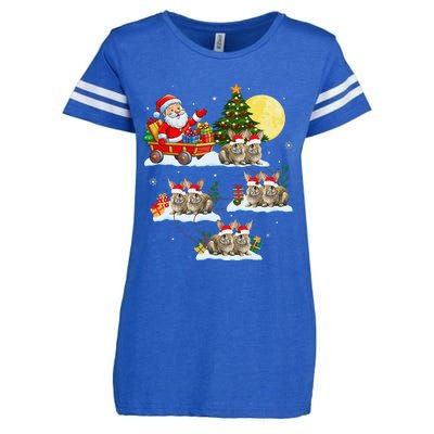 Funny Santa Claus Riding Bunny Rabbit Sleigh Christmas Enza Ladies Jersey Football T-Shirt