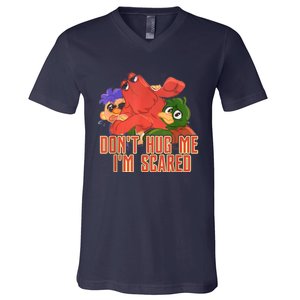 Funny Saying Don't Hug Me I'm Scareds Sarcasm Design V-Neck T-Shirt