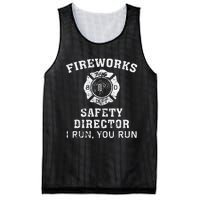 Fireworks Safety Director I Run You Run Bang Mesh Reversible Basketball Jersey Tank