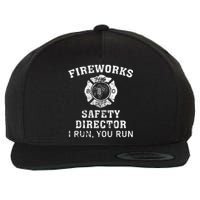 Fireworks Safety Director I Run You Run Bang Wool Snapback Cap