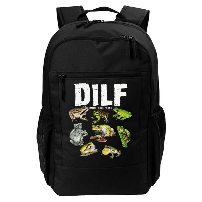 Funny Saying DILF Damn I Love Frogs Animals Daily Commute Backpack