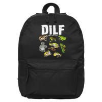 Funny Saying DILF Damn I Love Frogs Animals 16 in Basic Backpack