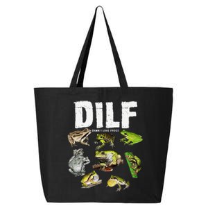 Funny Saying DILF Damn I Love Frogs Animals 25L Jumbo Tote