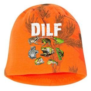 Funny Saying DILF Damn I Love Frogs Animals Kati - Camo Knit Beanie