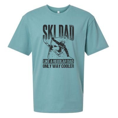 Funny Ski Dad Like A Regular Dad Only Way Cooler Gift Skier Lover Sueded Cloud Jersey T-Shirt