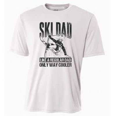 Funny Ski Dad Like A Regular Dad Only Way Cooler Gift Skier Lover Cooling Performance Crew T-Shirt