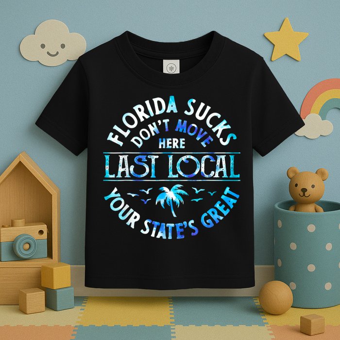 Florida Suckss Dont Move Here Last Local Funny Toddler T-Shirt