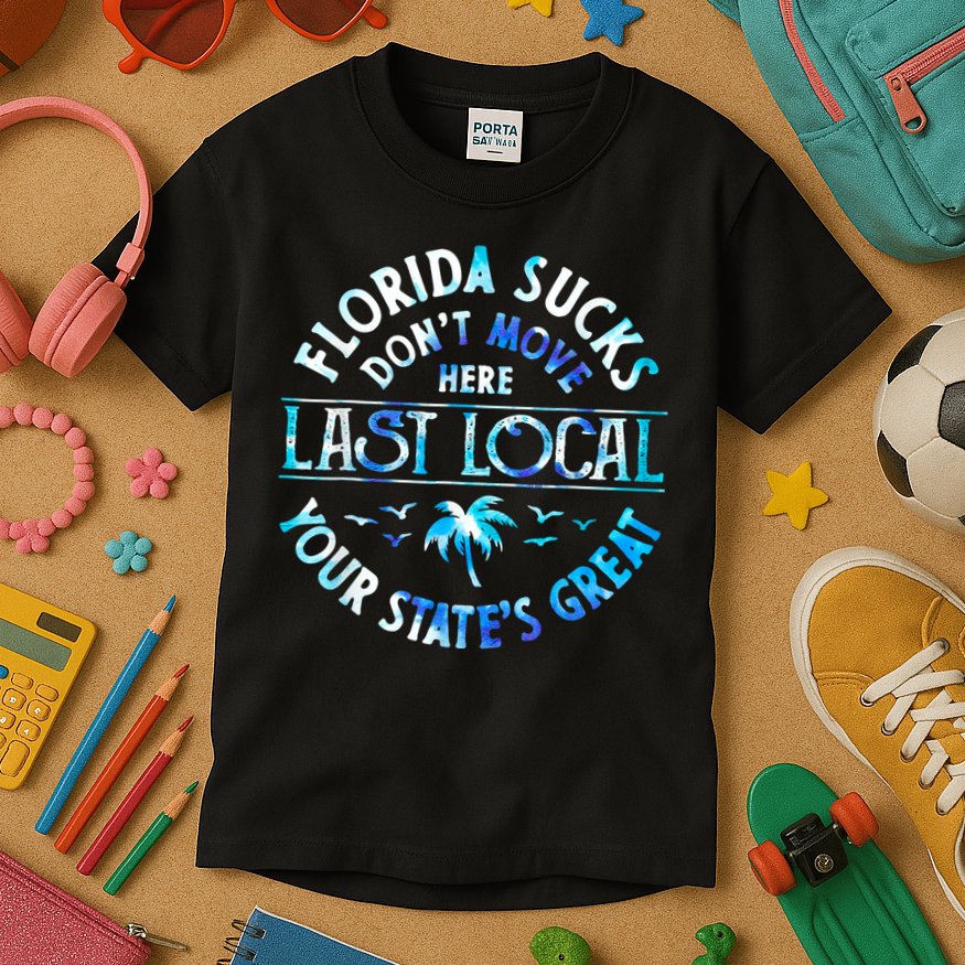 Florida Suckss Dont Move Here Last Local Funny Kids T-Shirt